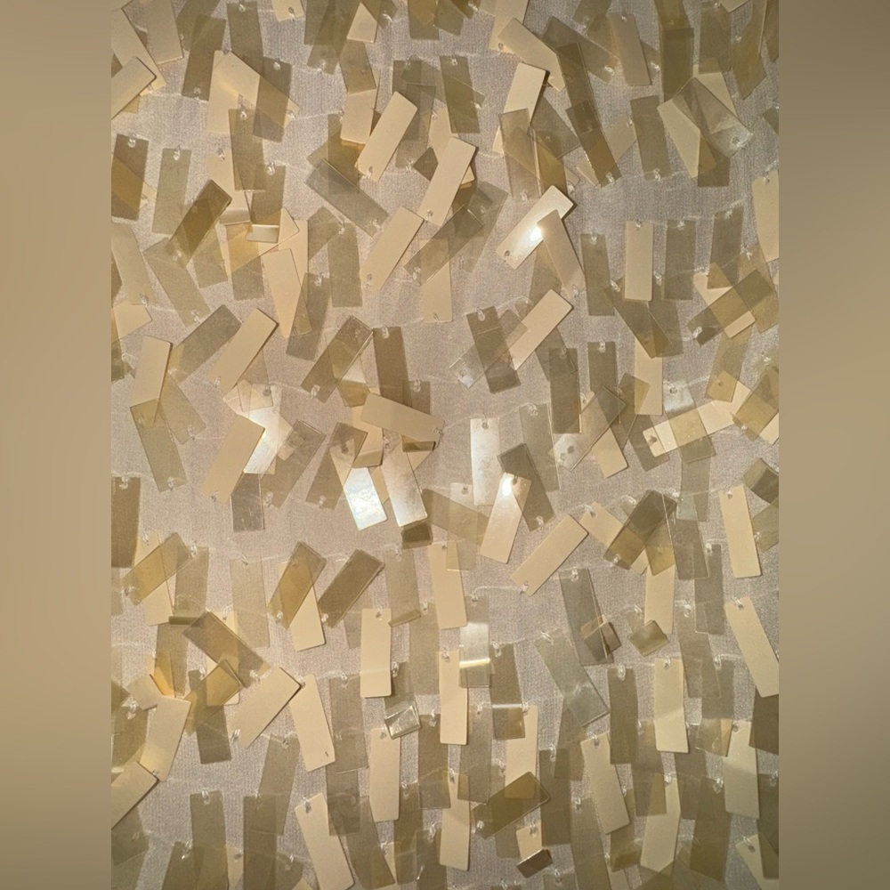 BCBGMaxAzria Eurosummer sequin sheer mini skirt size 4 cream/yellow mermaidcore - Picture 6 of 6